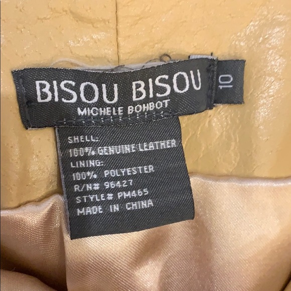 Bisou Bisou camel leather skirt. - Picture 8 of 8